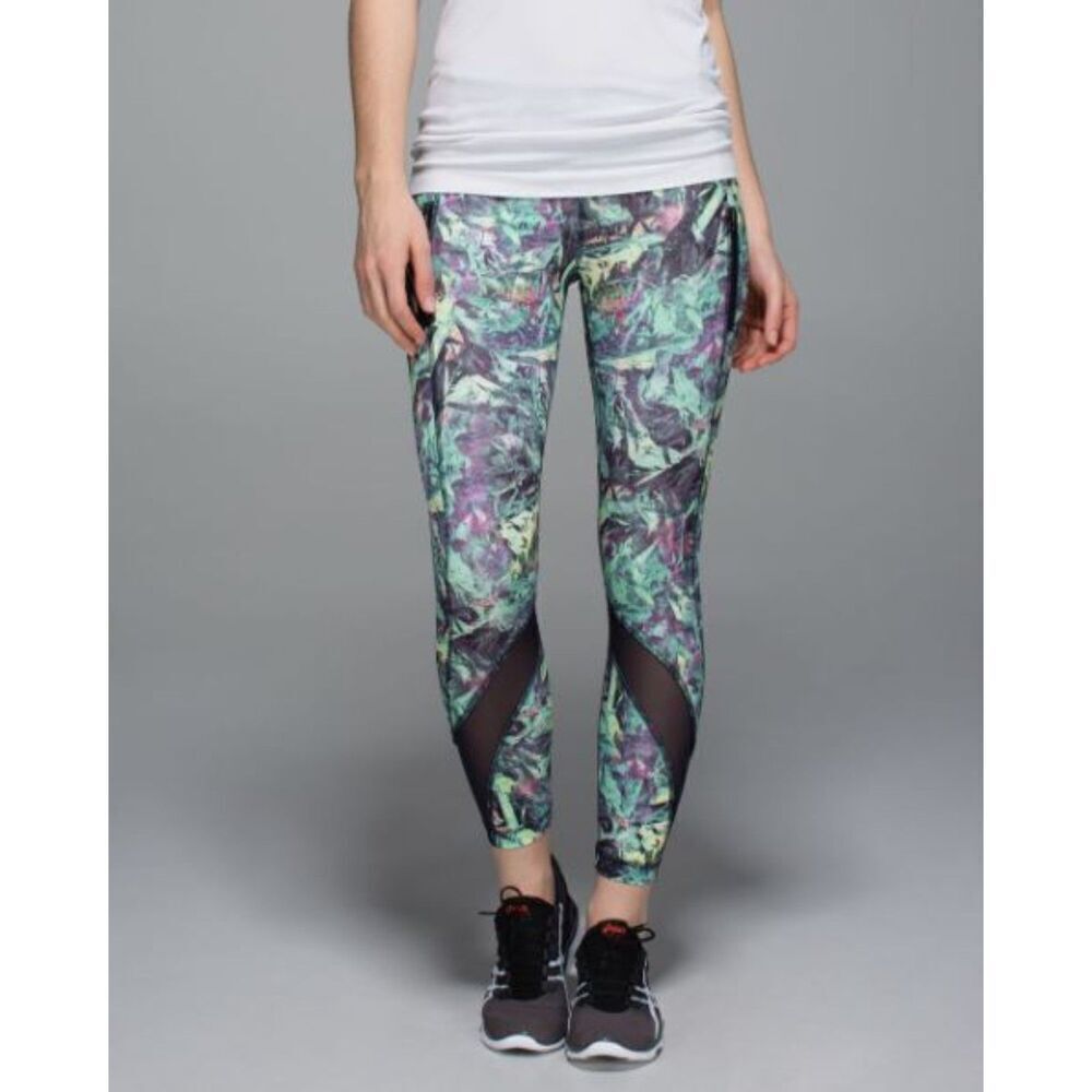 Lululemon Inspire Tight II (Mesh) Iridescent Multi / Naval Blue Size 6